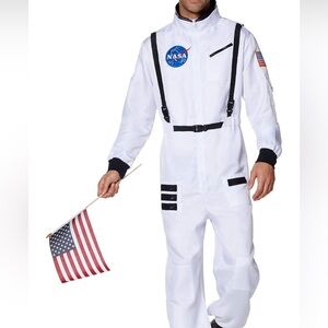 Spirit Halloween Adult White NASA Jumpsuit Costume